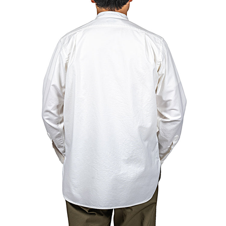 WORKERS  Band Collar Shirt, Supima OX, White