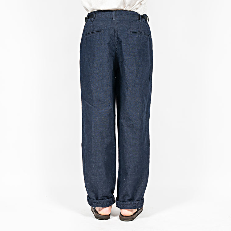 WORKERS  FWP Trousers, Indigo Cotton Linen