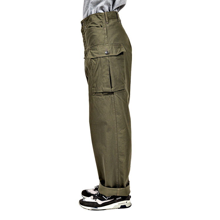 WORKERS  M43 Trousers Mod, OD Herringbone