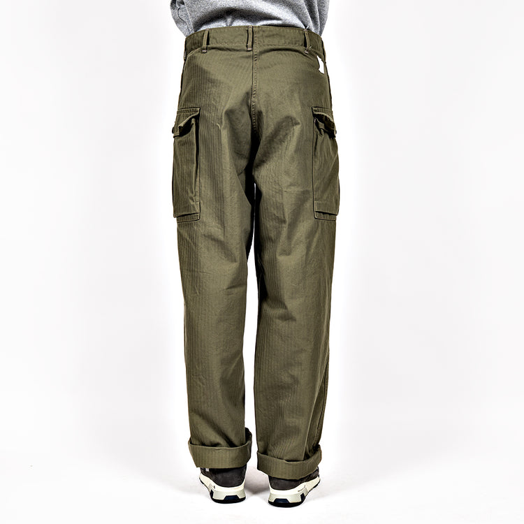 WORKERS  M43 Trousers Mod, OD Herringbone