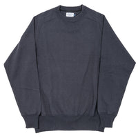 WORKERS Cotton Saddle Shoulder Sweater, Faded Black