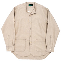 WORKERS Band Collar Shirt, Ecru Linen