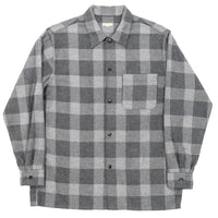 WORKERS  Open Collar Shirt, Cotton Wool Flannel, Check