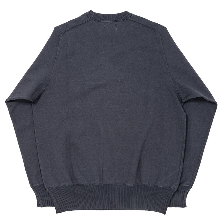 WORKERS Cotton Saddle Shoulder Sweater, Faded Black