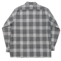 WORKERS  Open Collar Shirt, Cotton Wool Flannel, Check