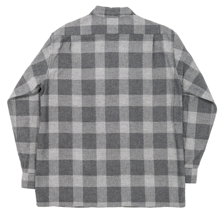 WORKERS  Open Collar Shirt, Cotton Wool Flannel, Check