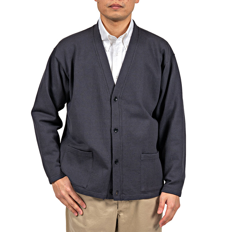 WORKERS  Cotton Relax Cardigan, Fade Black