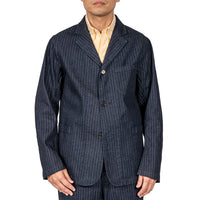 WORKERS  Lounge Jacket, Indigo Herringbone