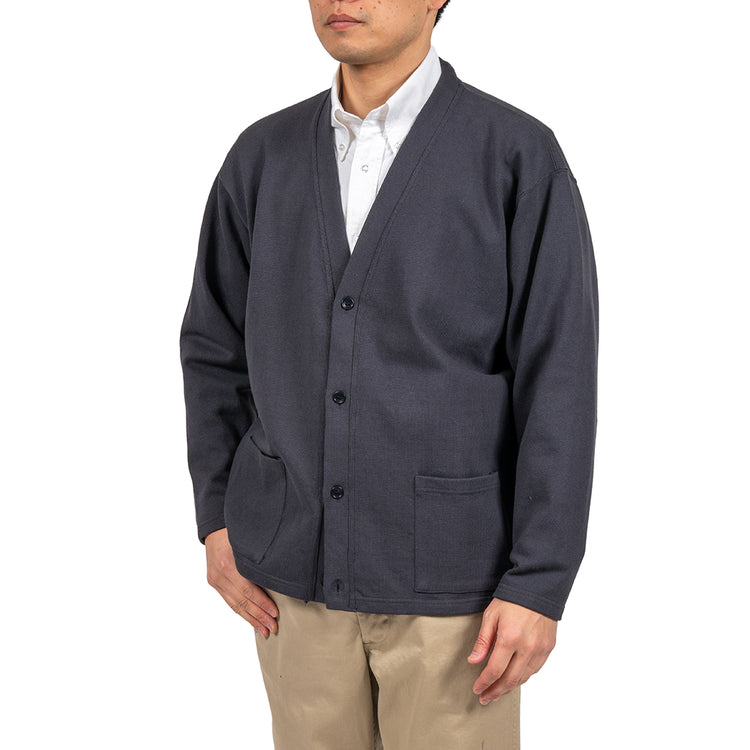 WORKERS  Cotton Relax Cardigan, Fade Black