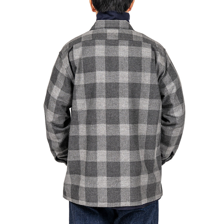 WORKERS  Open Collar Shirt, Cotton Wool Flannel, Check