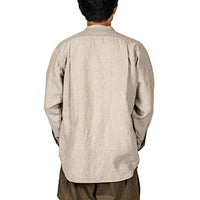 WORKERS Band Collar Shirt, Ecru Linen