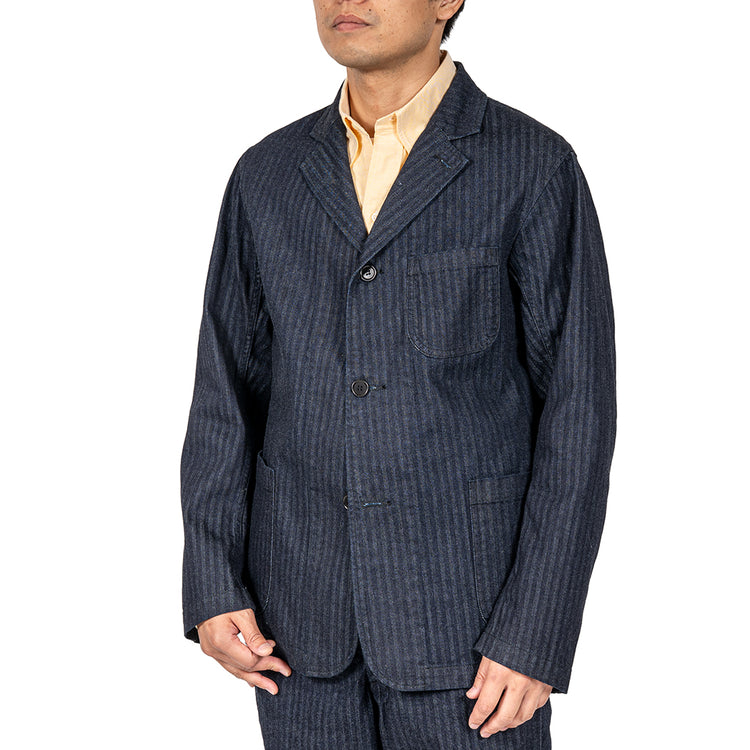 WORKERS  Lounge Jacket, Indigo Herringbone