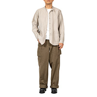 WORKERS Band Collar Shirt, Ecru Linen