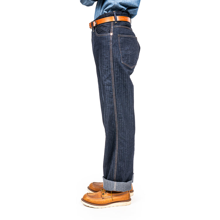 WORKERS  Lot 815 Work Pants, 12 oz, Grey Back Indigo Herringbone
