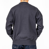 WORKERS Cotton Saddle Shoulder Sweater, Faded Black