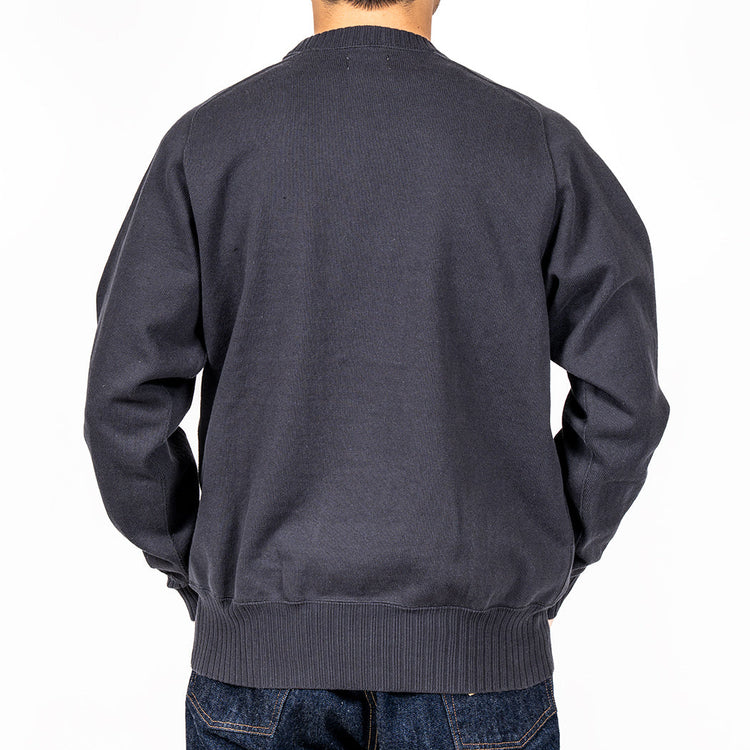 WORKERS Cotton Saddle Shoulder Sweater, Faded Black