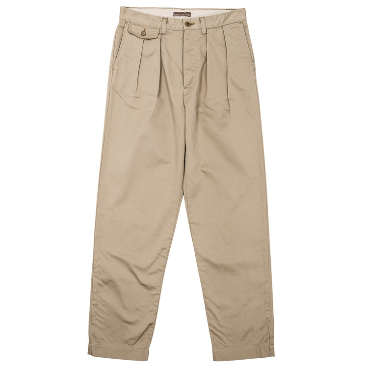 WORKERS  Officer Trousers, 2 Tuck, Khaki No-1, 10oz Chino