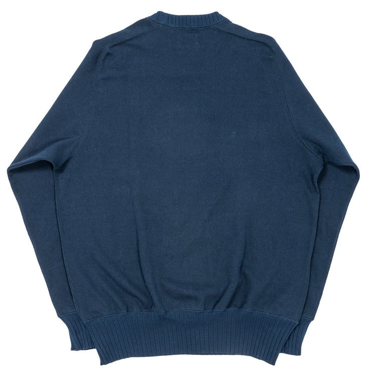 WORKERS Cotton Saddle Shoulder Sweater, Navy