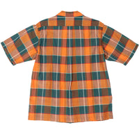 WORKERS Open Collar Shirt, Orange Madras
