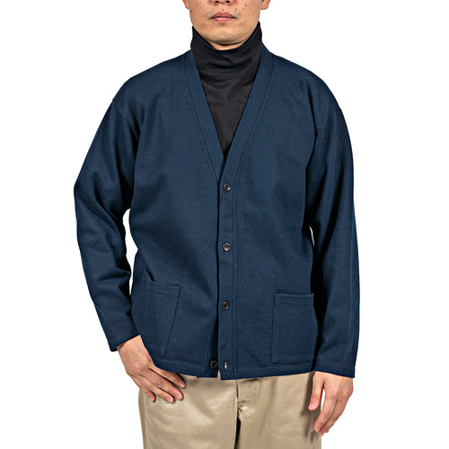 WORKERS  Cotton Relax Cardigan, Navy