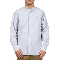WORKERS  Band Collar Shirt, Supima OX, Stripe