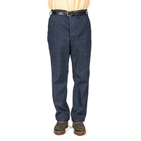 WORKERS  Officer Trousers Regular Type2, Indigo Herringbone