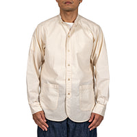 WORKERS Band Collar Shirt, Ecru Shirt Cloth