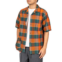 WORKERS Open Collar Shirt, Orange Madras