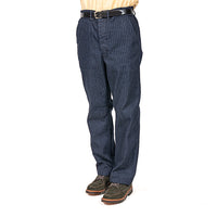 WORKERS  Officer Trousers Regular Type2, Indigo Herringbone