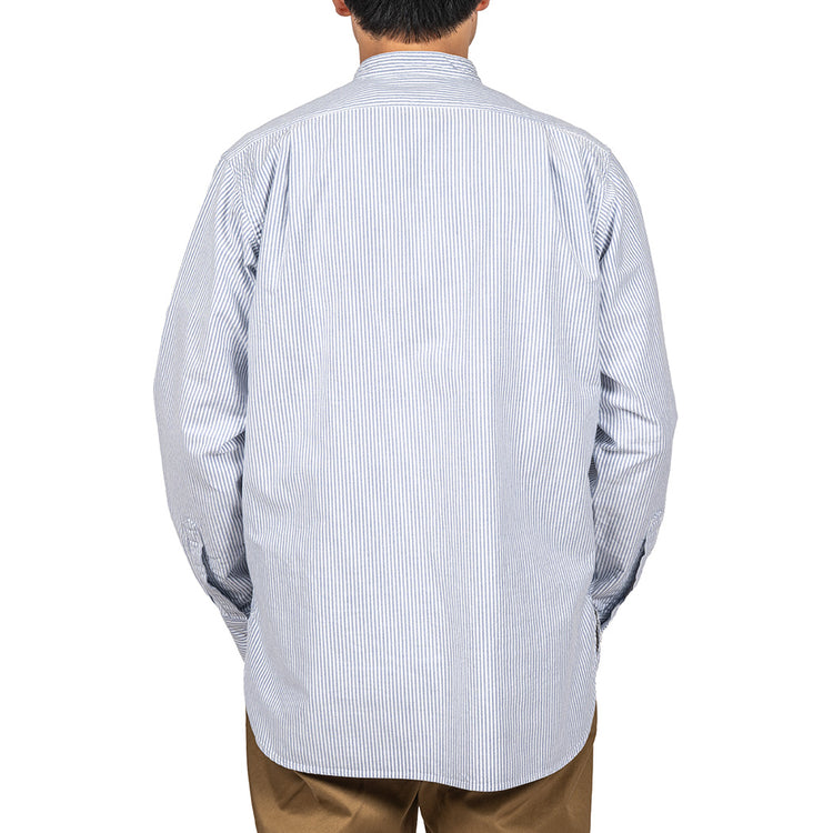 WORKERS  Band Collar Shirt, Supima OX, Stripe