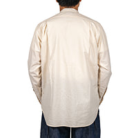 WORKERS Band Collar Shirt, Ecru Shirt Cloth