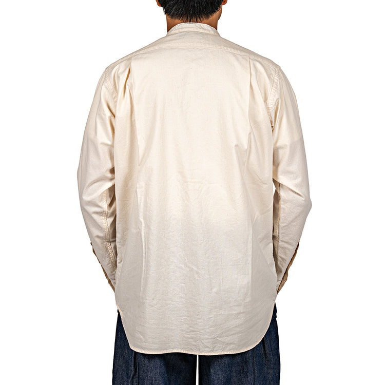 WORKERS Band Collar Shirt, Ecru Shirt Cloth