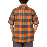 WORKERS Open Collar Shirt, Orange Madras