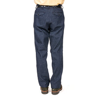 WORKERS  Officer Trousers Regular Type2, Indigo Herringbone
