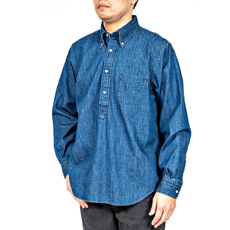 WORKERS  Pullover BD, 7.5 oz Denim, Washed