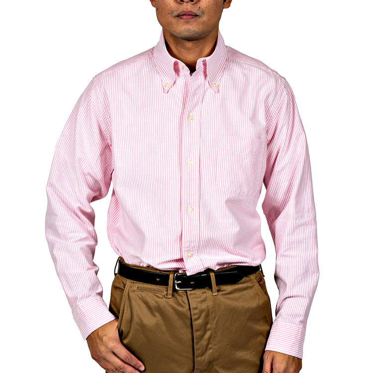 WORKERS  Modified 6 Button BD STRIPE PINK