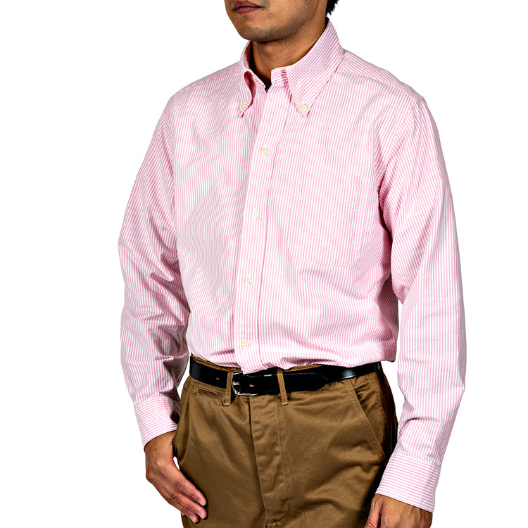 WORKERS  Modified 6 Button BD STRIPE PINK