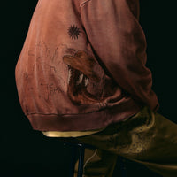 Work of Art Kendai /  Damaged Half Zip SH コットン ハーフジップスウェット RED