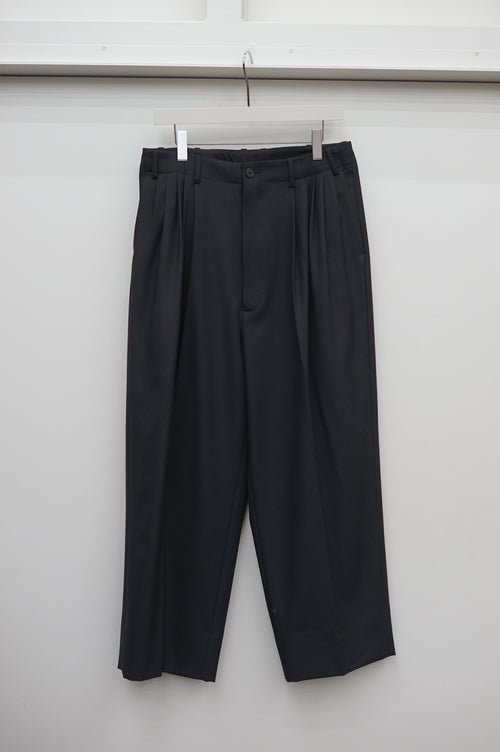 nonnotte Draping Five-Tuck Wide Trousers N-26A-019 Deep BLACK