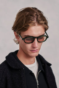 OLD JOE BRAND   QUATER ZIP SILK NEP RIBED SHIRTS ONYX