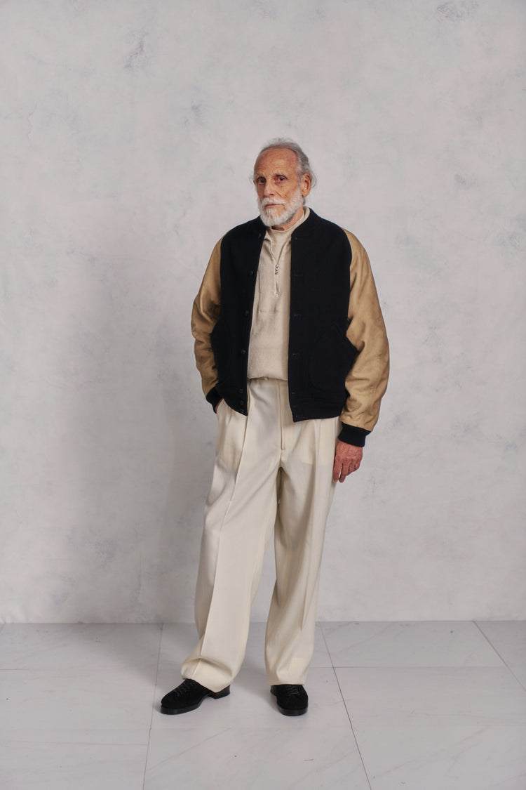 OLD JOE BRAND   QUATER ZIP SILK NEP RIBED SHIRTS FOG