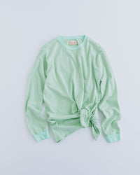 MEYAME  BORDER SLIT LONG SLEEVE TEE GREEN