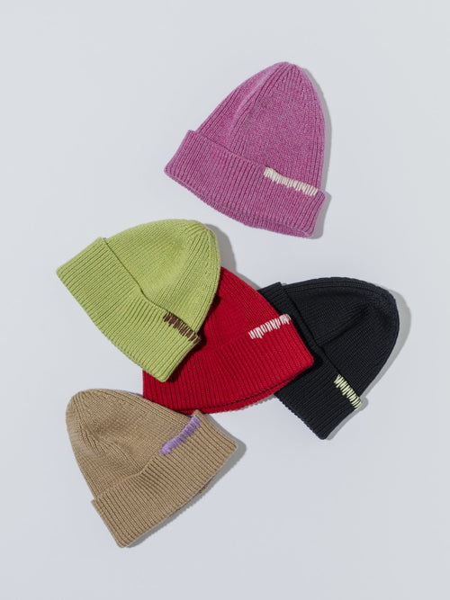 MEYAME HAND-EMBROIDERED KNIT CAP MEY-2528 BLACK