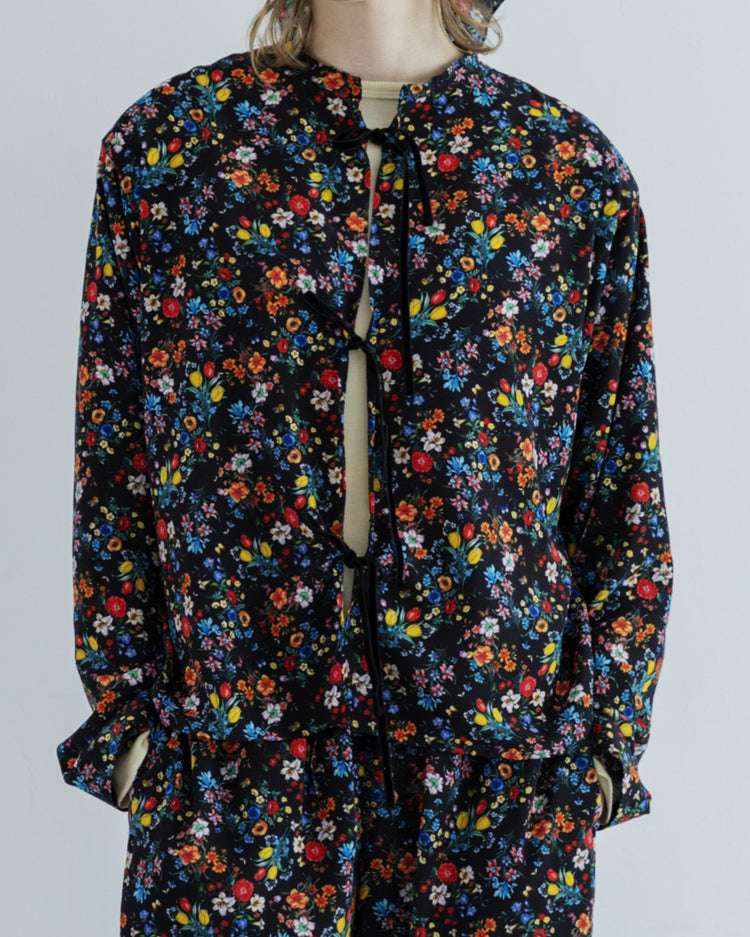 MEYAME  BLOUSE JACKET (FLOWER) BLACK