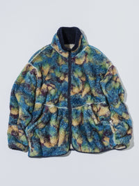 MEYAME PRINT SOLID REVERSIBLE FLEECE JACKET MEY-2511 BLUE
