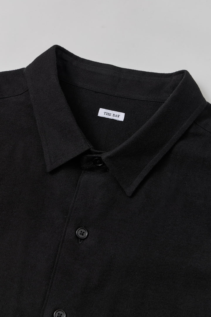 THE DAY BRUSHED COTTON SHIRT BLACK