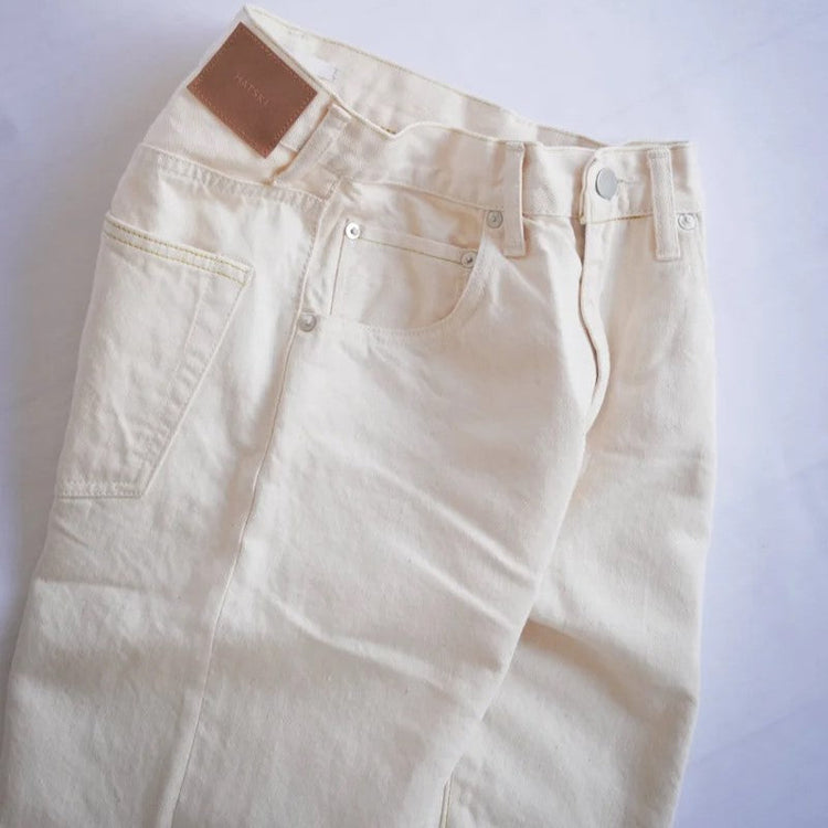 HATSKI / Loose Tapered Washi Denim 22001-W Ecru