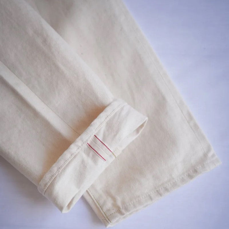 HATSKI / Loose Tapered Washi Denim 22001-W Ecru