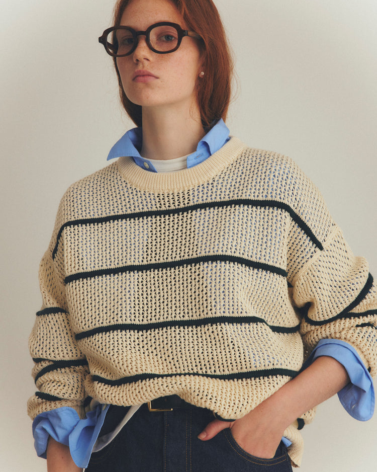 THE SHINZONE  SHORT PECK SHIRT 83 BLUE