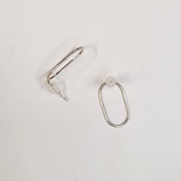 tiinei / 標本ピアス　シルバー楕円（片耳）